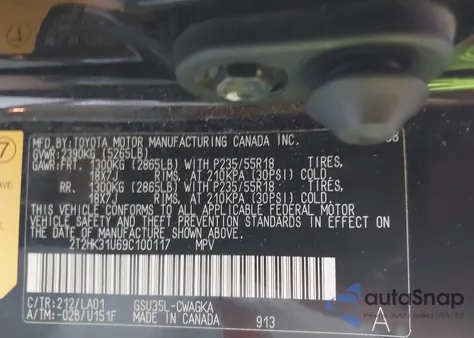 2009 Lexus Rx 350 из США, поврежденный, VIN 2T2HK31U69C100117